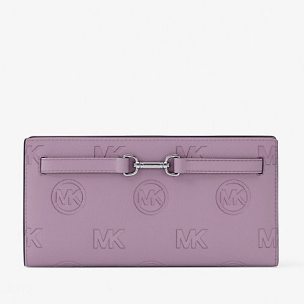 MICHAEL KORS Carson Large Logo Debossed Snap Wallet
Light Quartz
NWT - Picture 1 of 16